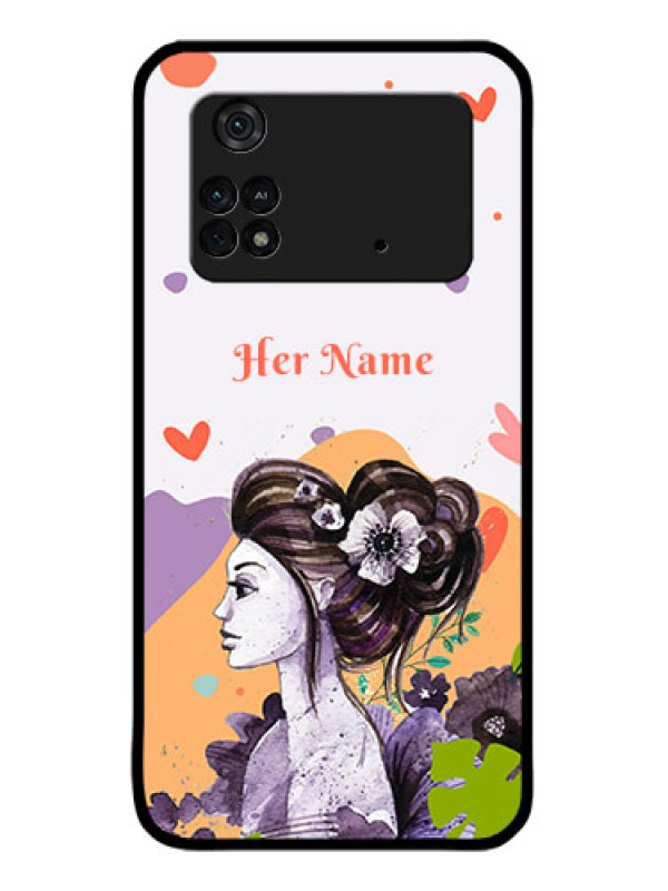 Custom Poco M4 Pro 4G Custom Metal Phone CaseWoman And Nature Design
