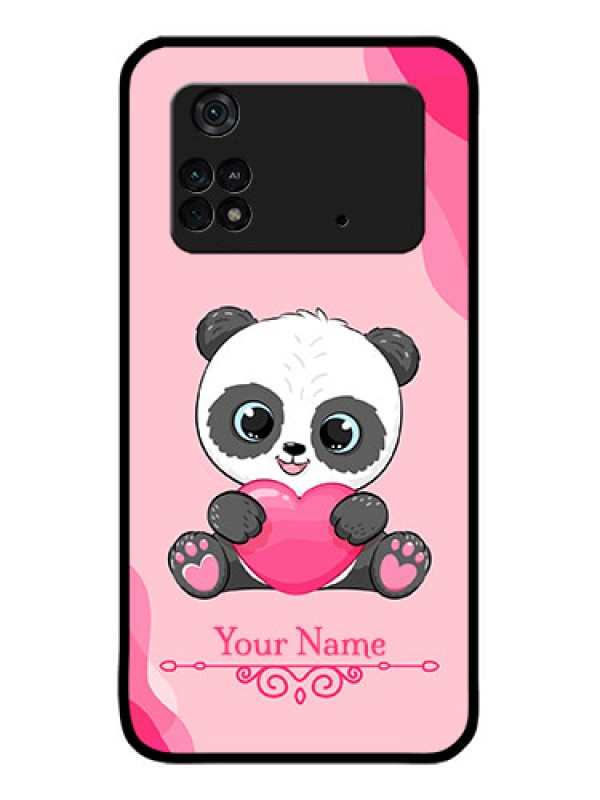 Custom Poco M4 Pro 4G Custom Metal Phone CaseCute Panda Design