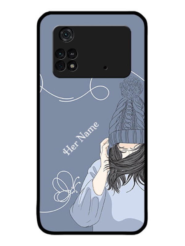Custom Poco M4 Pro 4G Custom Metal Phone CaseGirl In Winter Outfit Design