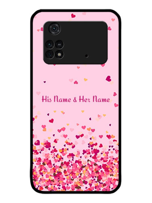 Custom Poco M4 Pro 4G Custom Metal Phone CaseFloating Hearts Design