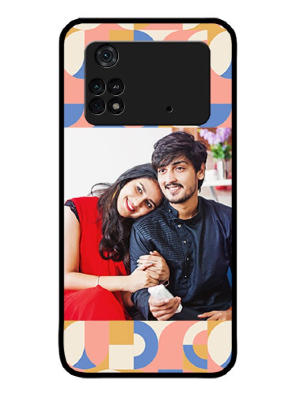 Custom Poco M4 Pro 4G Custom Metal Phone CaseSemi - Circle Maze Pattern Design