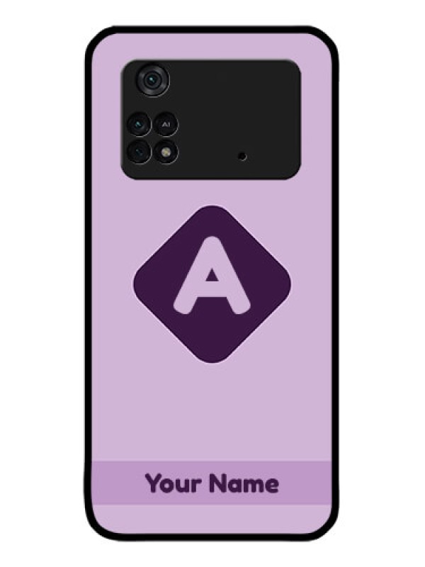 Custom Poco M4 Pro 4G Custom Metal Phone CaseCustom Letter In Curved Badge Design