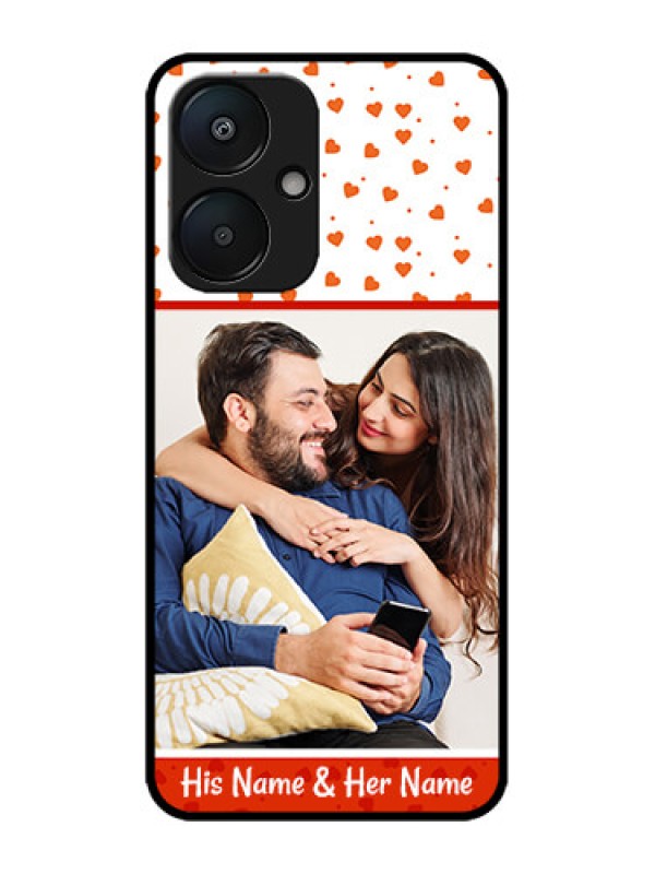 Custom Poco M6 5G Custom Metal Phone Case - Orange Love Symbol Design