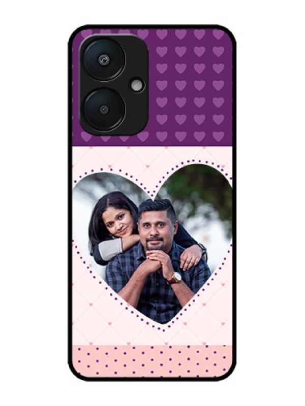 Custom Poco M6 5G Custom Metal Phone Case - Violet Love Dots Design