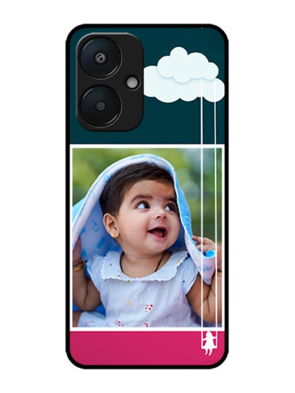 Custom Poco M6 5G Custom Metal Phone Case - Cute Girl With Cloud Design