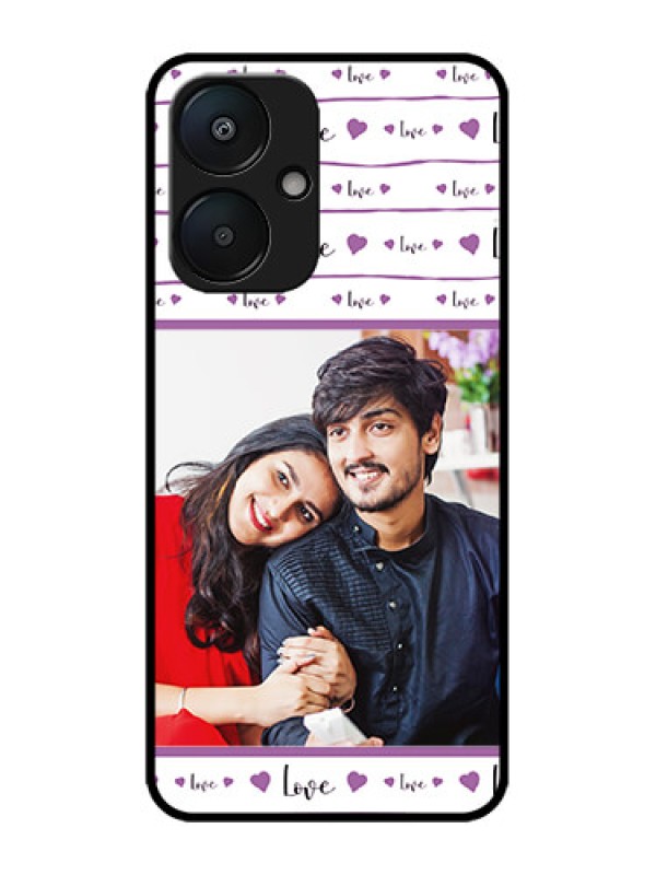Custom Poco M6 5G Custom Metal Phone Case - Couples Heart Design
