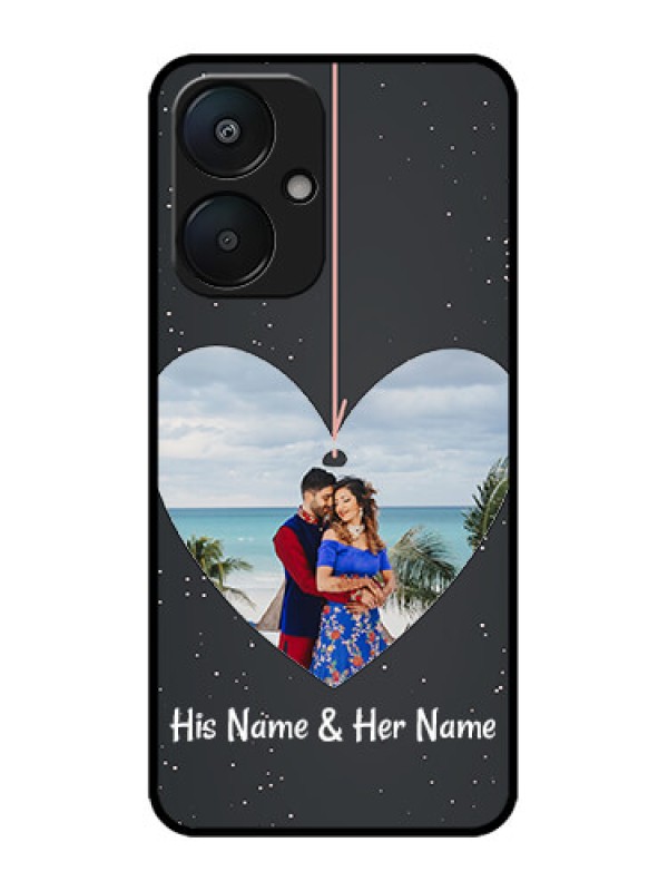 Custom Poco M6 5G Custom Metal Phone Case - Hanging Heart Design