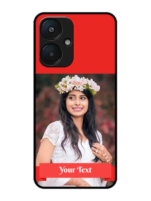 Custom Poco M6 5G Custom Metal Phone Case - Simple Red Color Design