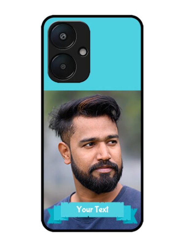 Custom Poco M6 5G Custom Metal Phone Case - Blue Color Design