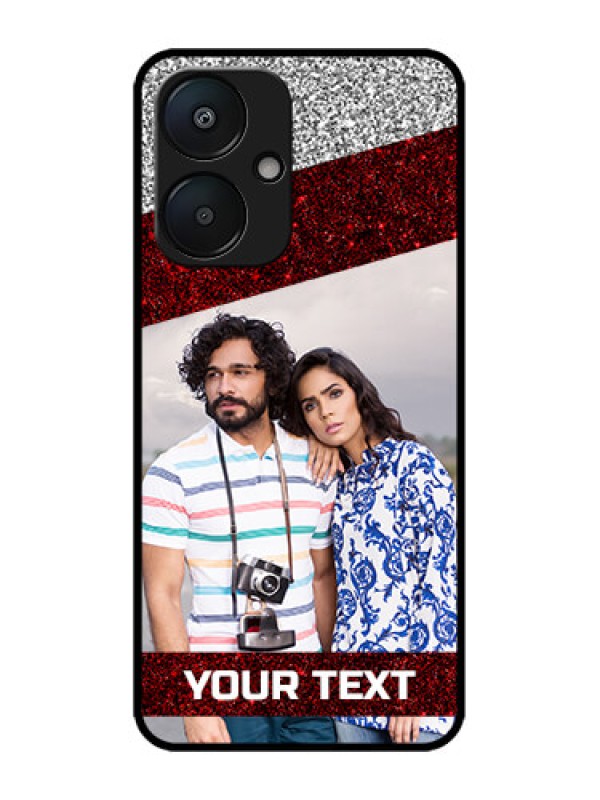 Custom Poco M6 5G Custom Metal Phone Case - Image Holder With Glitter Strip Design