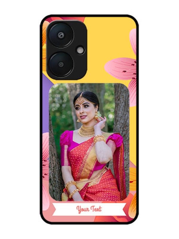 Custom Poco M6 5G Custom Metal Phone Case - 3 Image With Vintage Floral Design