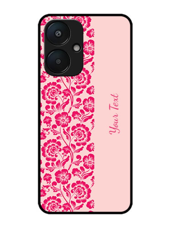 Custom Poco M6 5G Custom Metal Phone Case - Attractive Floral Pattern Design