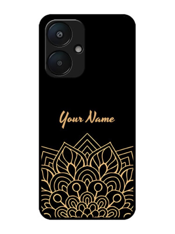 Custom Poco M6 5G Custom Metal Phone Case - Golden Mandala Design