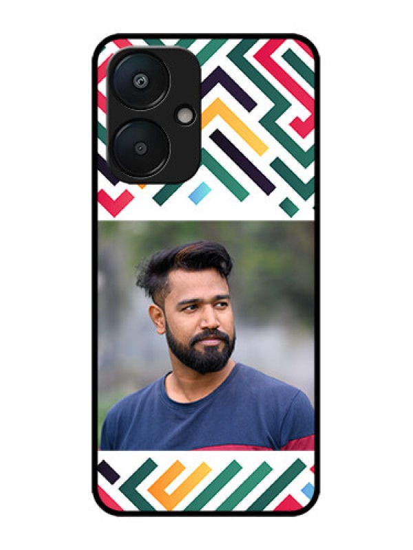 Custom Poco M6 5G Custom Metal Phone Case - Colorful Maze Pattern Design