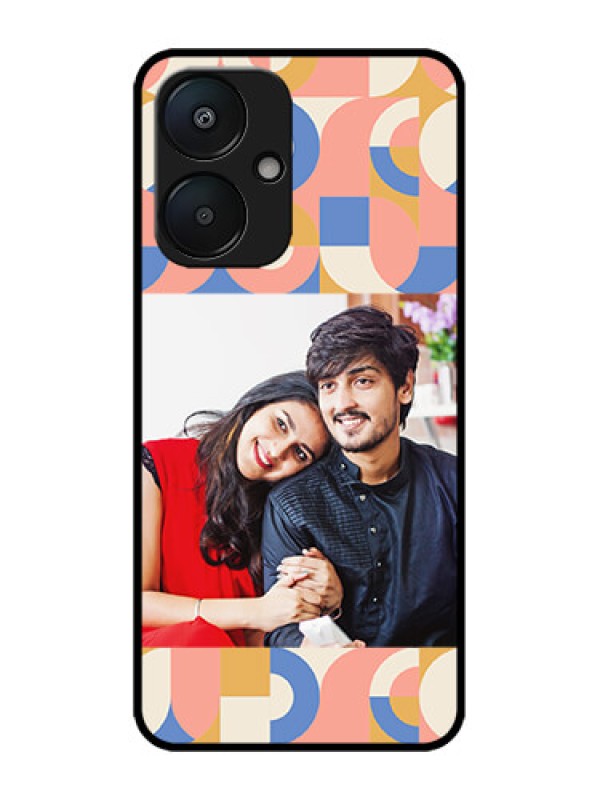 Custom Poco M6 5G Custom Metal Phone Case - Semi - Circle Maze Pattern Design