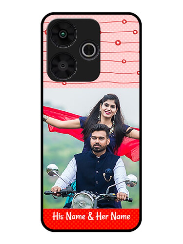 Custom Poco M6 Plus 5G Custom Metal Phone CaseRed Pattern Case Design