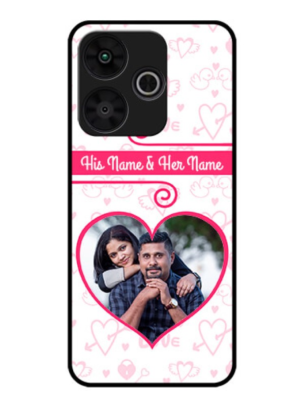 Custom Poco M6 Plus 5G Custom Metal Phone CaseHeart Shape Love Design