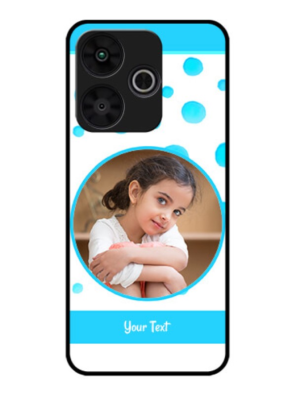 Custom Poco M6 Plus 5G Custom Metal Phone CaseBlue Bubbles Pattern Design