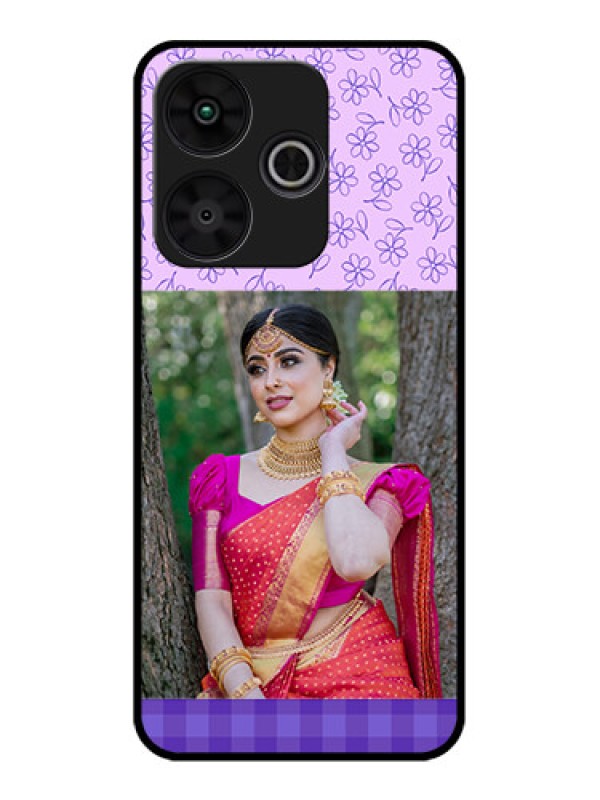 Custom Poco M6 Plus 5G Custom Metal Phone CasePurple Floral Design