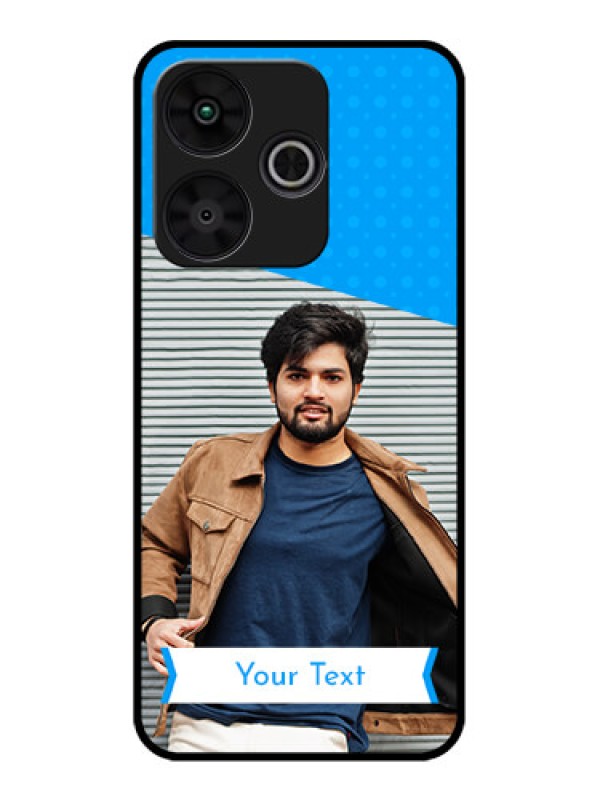 Custom Poco M6 Plus 5G Custom Metal Phone CaseSimple Blue Color Design