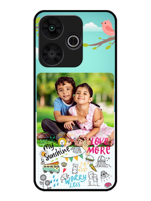 Custom Poco M6 Plus 5G Custom Metal Phone CaseDoodle Love Design