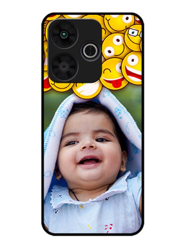 Custom Poco M6 Plus 5G Custom Metal Phone CaseWith Smiley Emoji Design