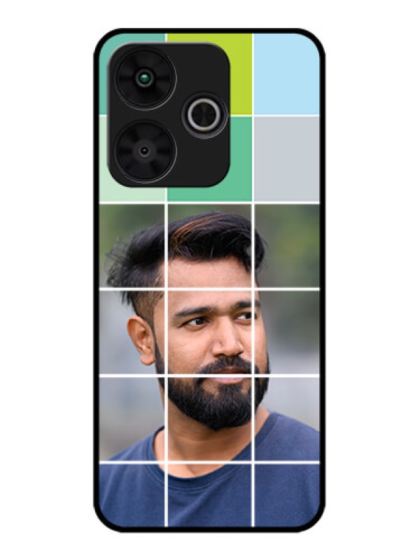 Custom Poco M6 Plus 5G Custom Metal Phone CaseWith White Box Pattern