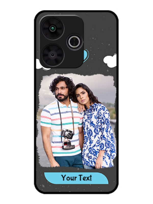 Custom Poco M6 Plus 5G Custom Metal Phone CaseSplashes With Love Doodles Design