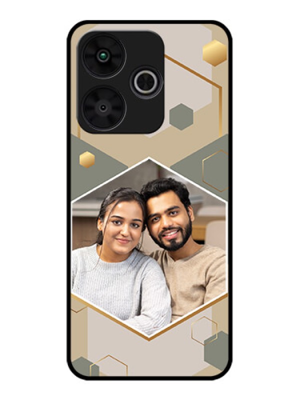 Custom Poco M6 Plus 5G Custom Metal Phone CaseStylish Hexagon Pattern Design