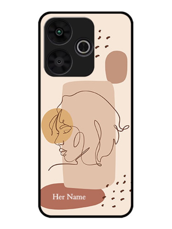 Custom Poco M6 Plus 5G Custom Metal Phone CaseCalm Woman Line Art Design