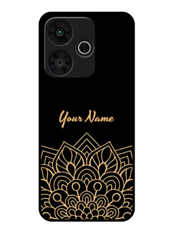 Custom Poco M6 Plus 5G Custom Metal Phone CaseGolden Mandala Design