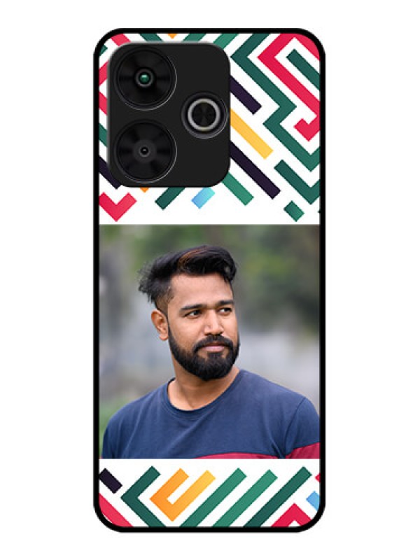 Custom Poco M6 Plus 5G Custom Metal Phone CaseColorful Maze Pattern Design