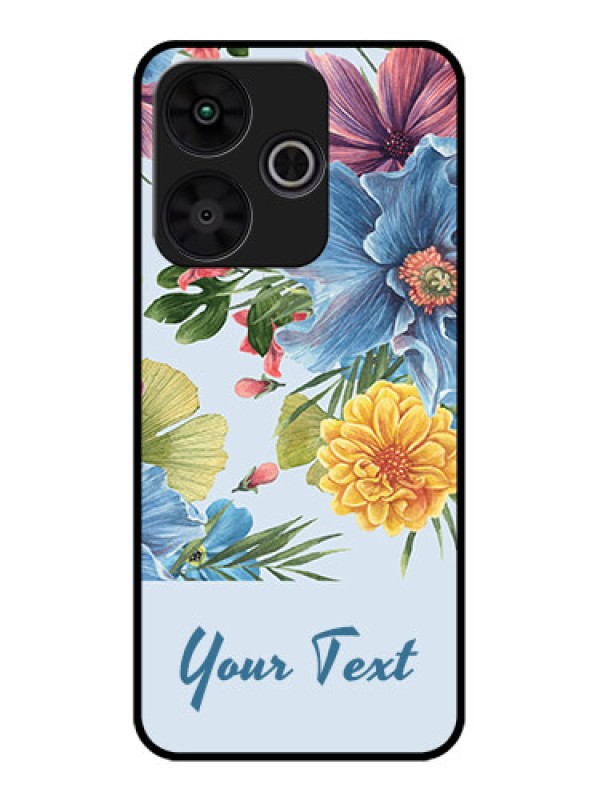 Custom Poco M6 Plus 5G Custom Metal Phone CaseStunning Watercolored Flowers Painting Design