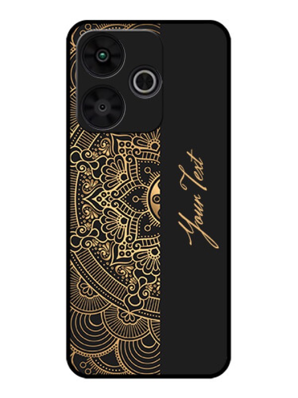 Custom Poco M6 Plus 5G Custom Metal Phone CaseMandala Art With Custom Text Design