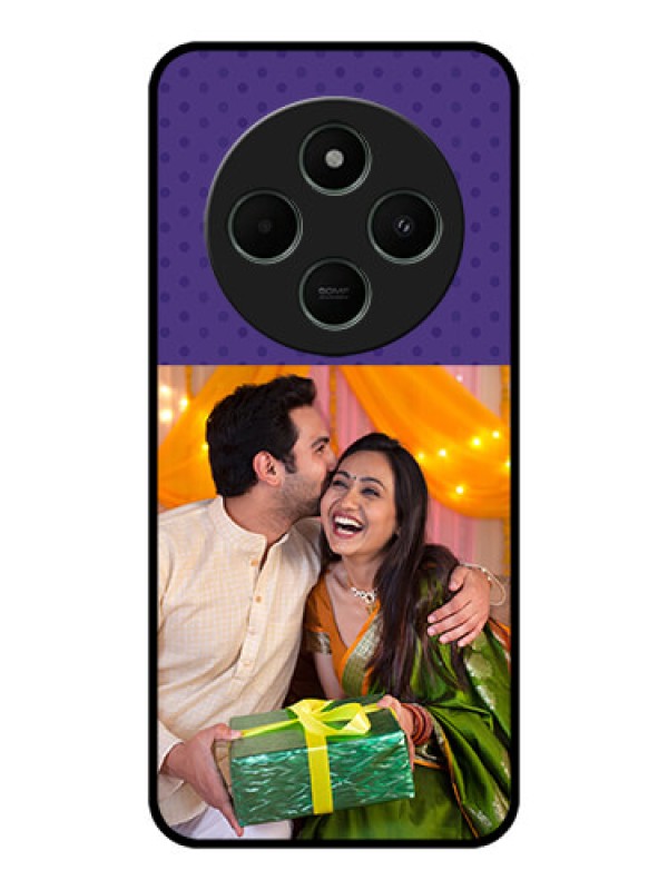 Custom Poco M7 5G Custom Metal Phone Case - Violet Colored Pattern Design