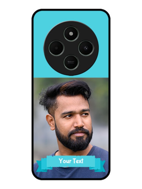 Custom Poco M7 5G Custom Metal Phone Case - Blue Color Design