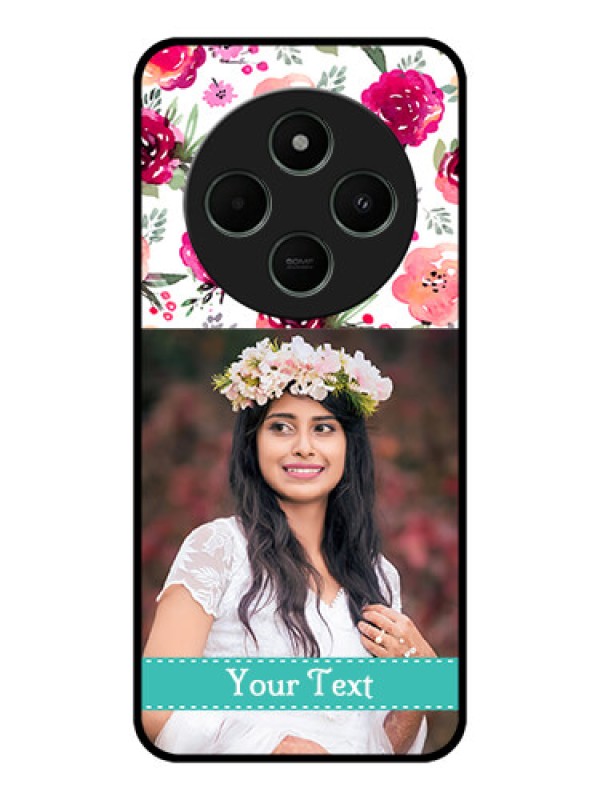 Custom Poco M7 5G Custom Metal Phone Case - Water Colors Floral Design