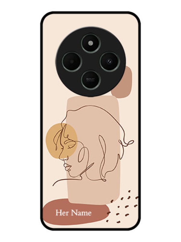 Custom Poco M7 5G Custom Metal Phone Case - Calm Woman Line Art Design