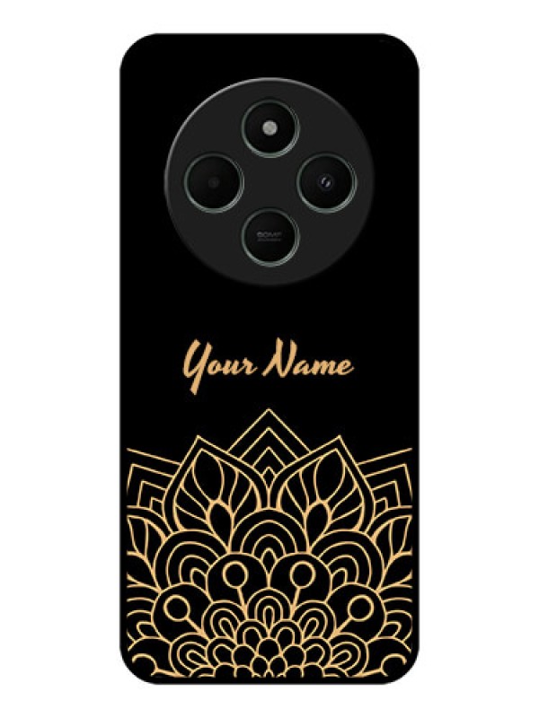 Custom Poco M7 5G Custom Metal Phone Case - Golden Mandala Design
