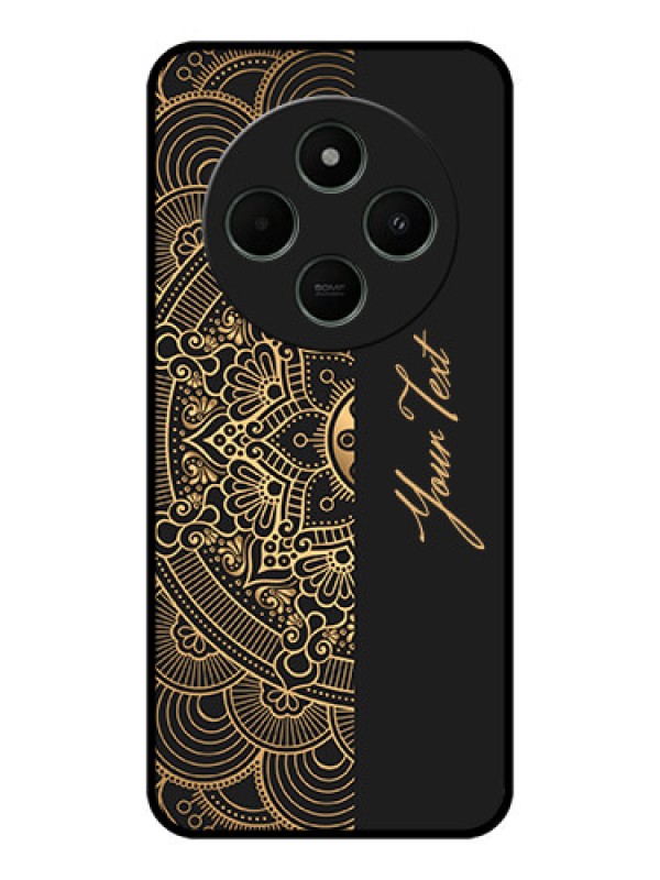 Custom Poco M7 5G Custom Metal Phone Case - Mandala Art With Custom Text Design