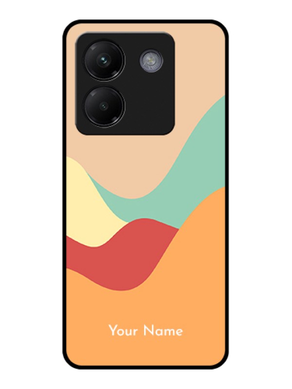 Custom Poco M7 Pro 5G Custom Metal Phone CaseLine Art Pattern With Custom Name Design