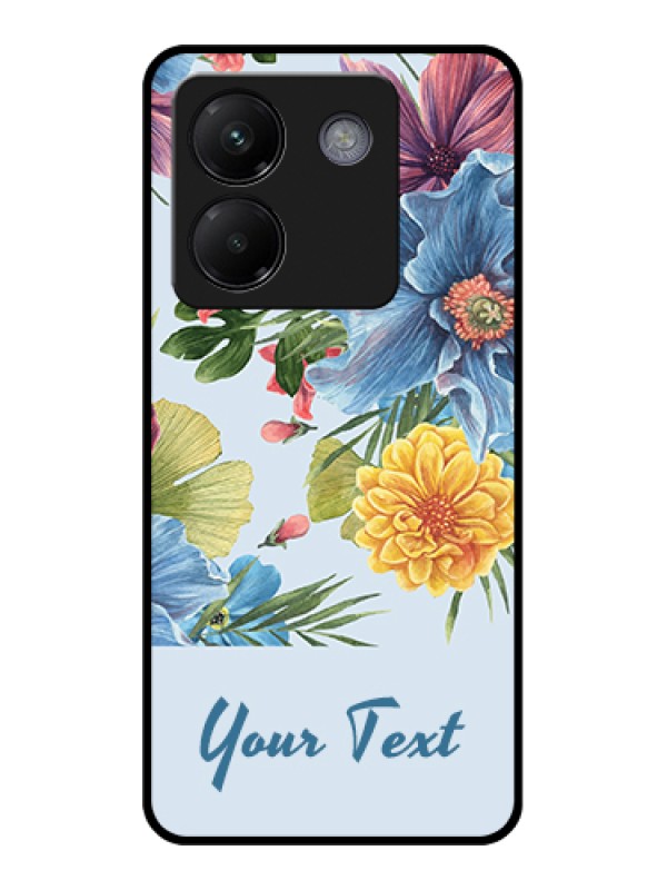 Custom Poco M7 Pro 5G Custom Metal Phone Case - Stunning Watercolored Flowers Painting Design