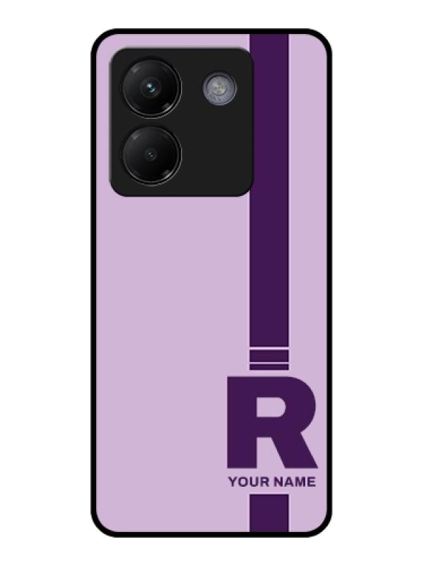 Custom Poco M7 Pro 5G Custom Metal Phone Case - Simple Dual Tone Stripe With Name Design