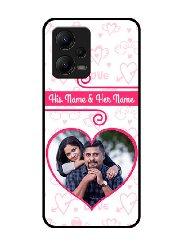 Custom Poco X5 5G Custom Metal Phone CaseHeart Shape Love Design