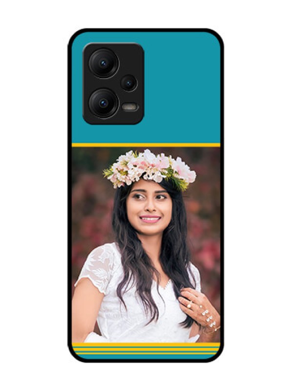 Custom Poco X5 5G Custom Metal Phone CaseYellow and Blue Design