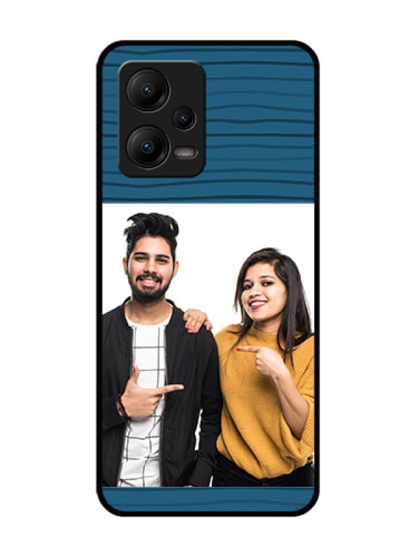 Custom Poco X5 5G Custom Metal Phone CaseBlue Pattern Cover Design