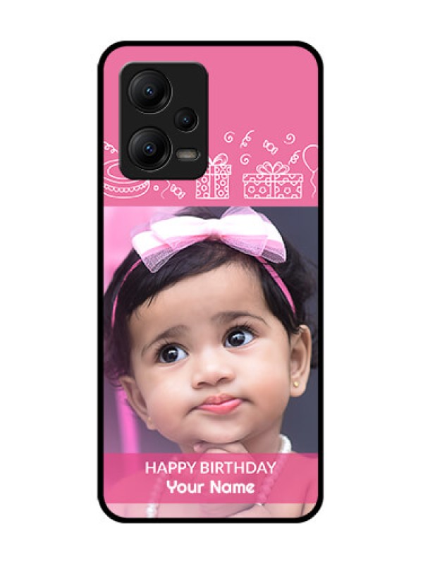 Custom Poco X5 5G Custom Metal Phone CaseWith Birthday Line Art Design
