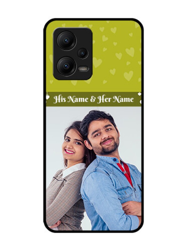 Custom Poco X5 5G Custom Metal Phone CaseYou and Me Heart Design