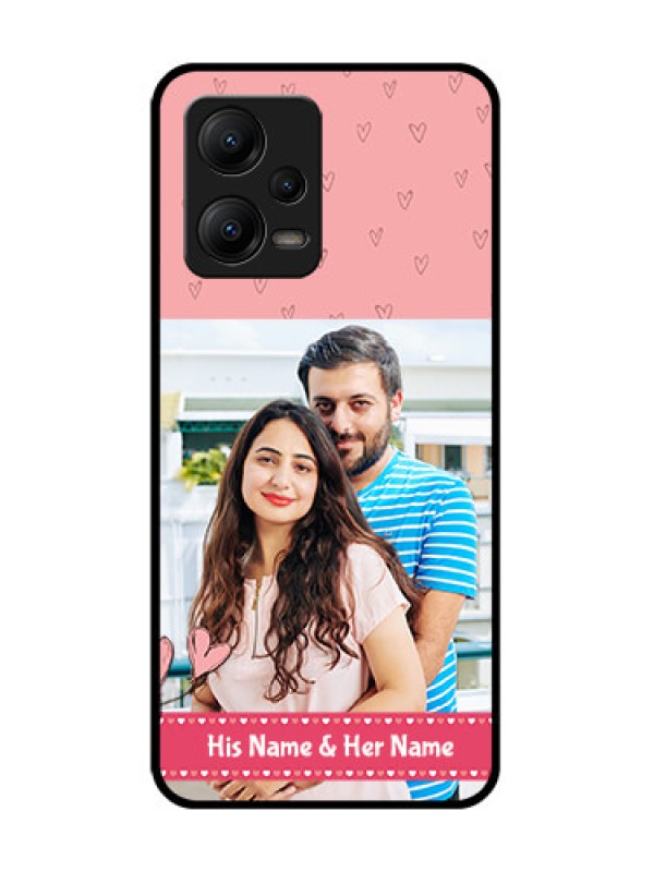 Custom Poco X5 5G Custom Metal Phone CaseLove Design Peach Color