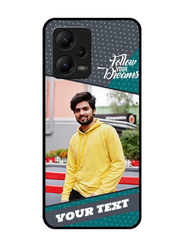 Custom Poco X5 5G Custom Metal Phone CaseBackground Pattern Design With Quote